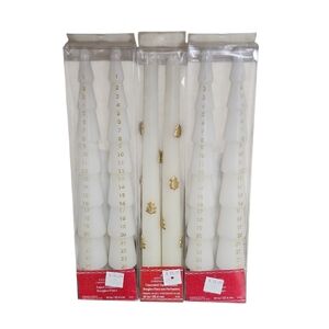Ashland Christmas Taper Candles Unscented 10" Holiday Gold Date  Countdown Trees